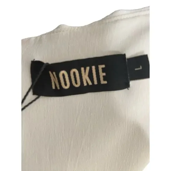 Nookie Bliss Cut Out Gown Maxi Dress One Shoulder Cut-Out Front High Slit Large